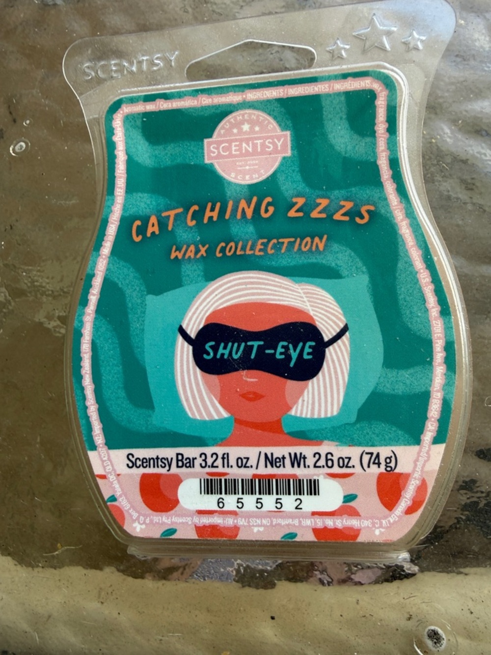 Scentsy Teal & Coral Catching ZZZs Wax Bar - Shut-Eye